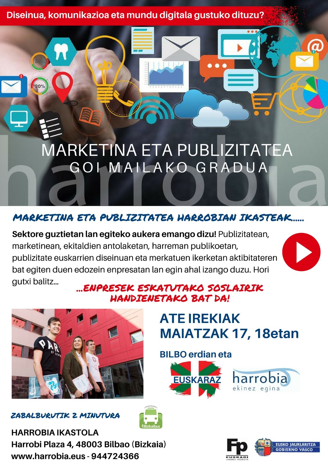 Bost plaza libre ‘Marketina eta Publizitatea’ zikloan!