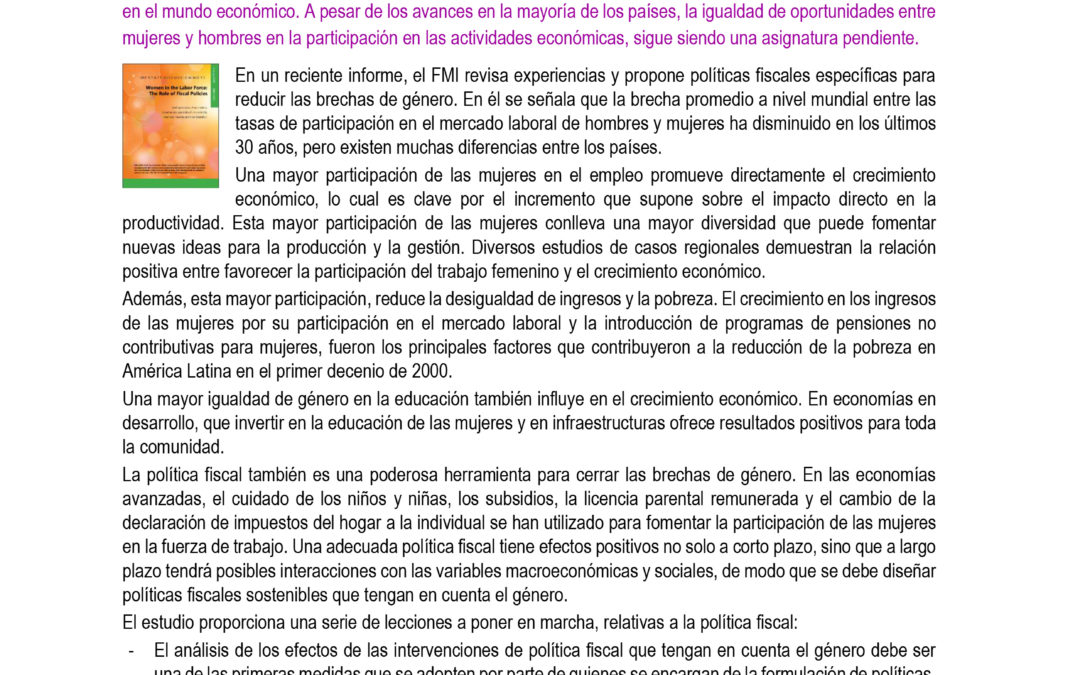 Un minuto para la Igualdad: género y políticas fiscales